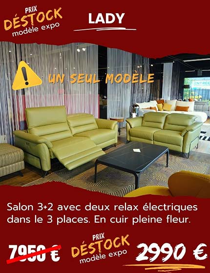 Salon 3+2 en cuir